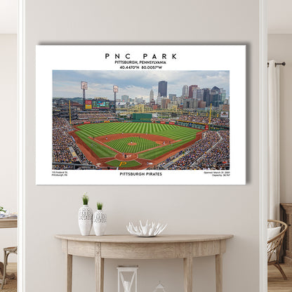Pnc Park Print, Pittsburgh Baseball Stadium Wall Art, Sport Art Print, Canvas Print Wall Art, Man Cave Gift