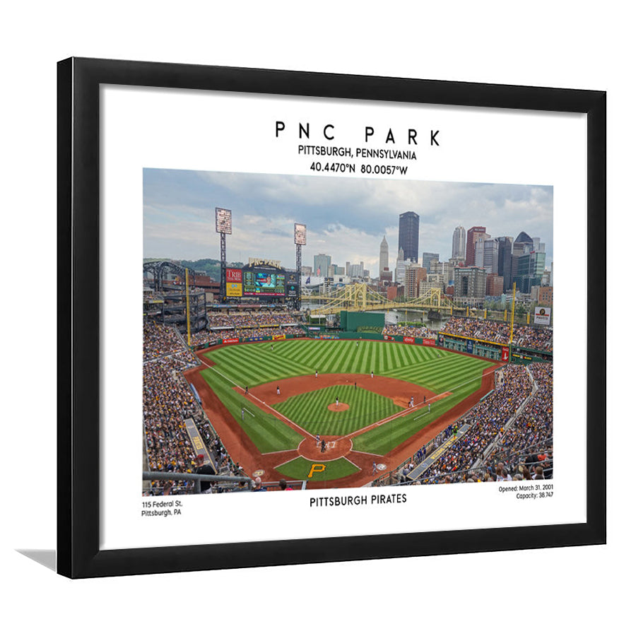 Pnc Park Print, Pittsburgh Baseball Stadium Wall Art, Sport Art Print, Framed Art Print Wall Decor