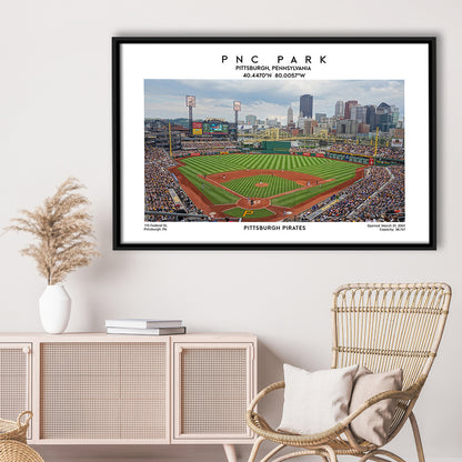 Pnc Park Print, Pittsburgh Baseball Stadium Wall Art, Sport Art Print, Framed Canvas Print Wall Art