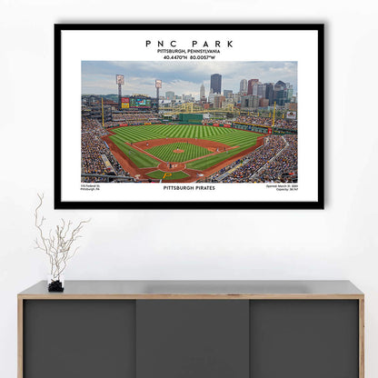 Pnc Park Print, Pittsburgh Baseball Stadium Wall Art, Sport Art Print, Framed Art Print Wall Decor