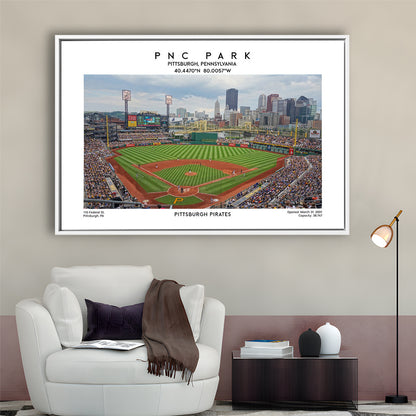 Pnc Park Print, Pittsburgh Baseball Stadium Wall Art, Sport Art Print, Framed Canvas Print Wall Art