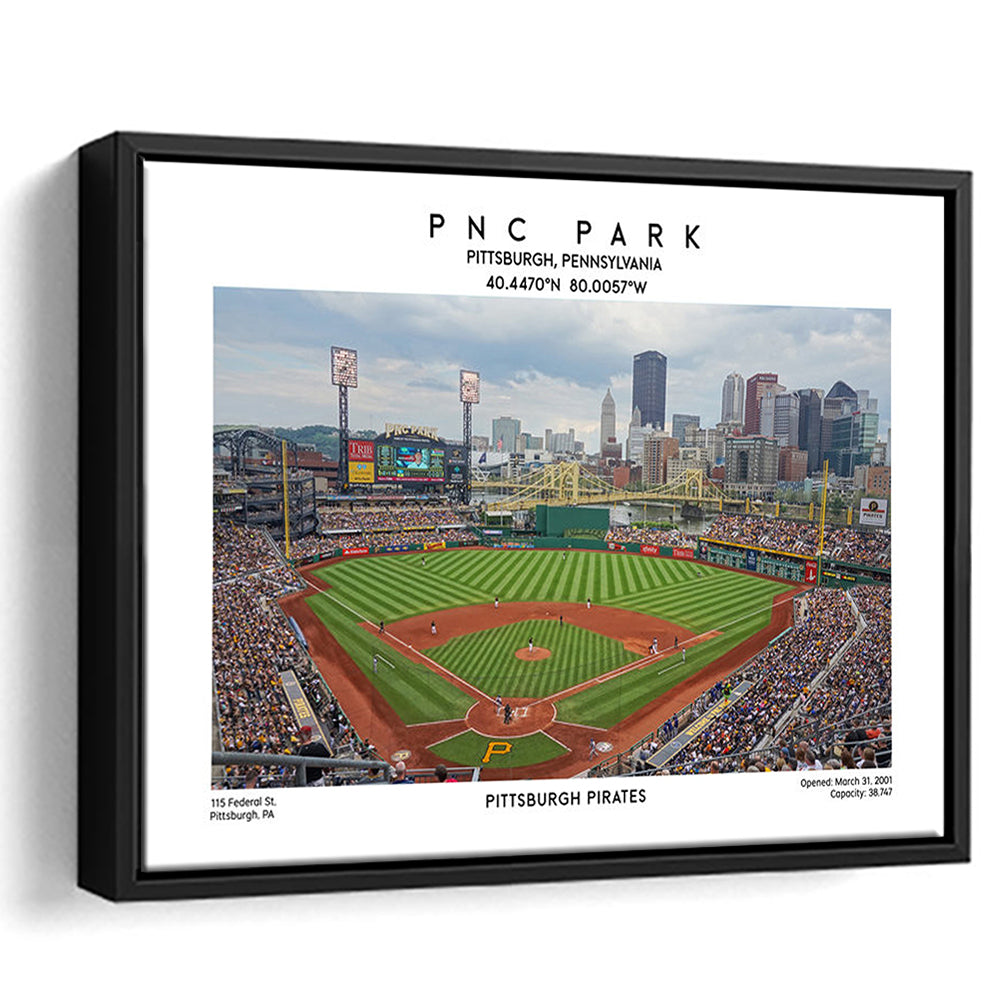 Pnc Park Print, Pittsburgh Baseball Stadium Wall Art, Sport Art Print, Framed Canvas Print Wall Art