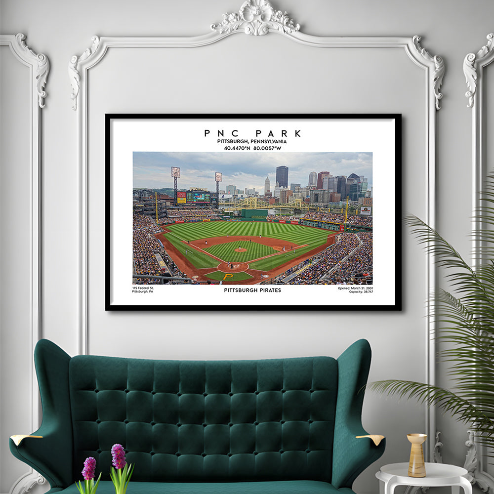 Pnc Park Print, Pittsburgh Baseball Stadium Wall Art, Sport Art Print, Framed Art Print Wall Decor