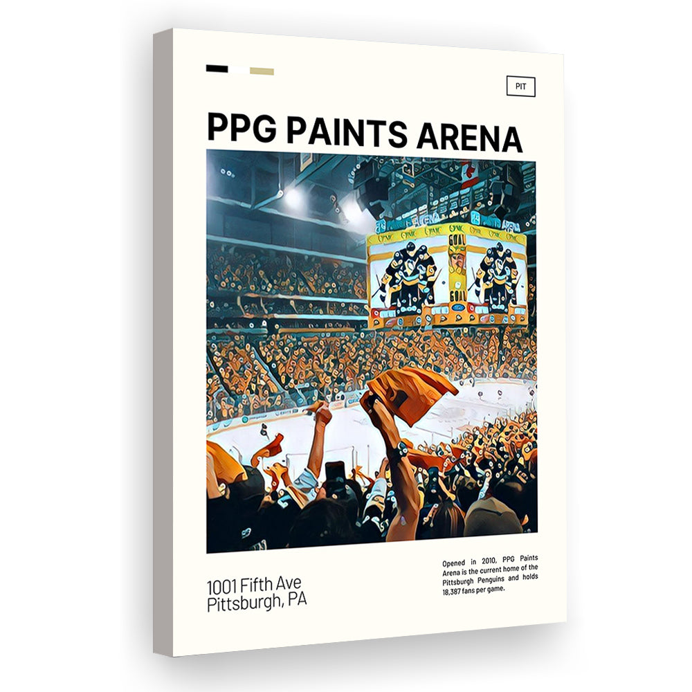 PPG Paints Arena Print, Pittsburgh Penguins Stadium Canvas Art, Fan Gifts, Sport Art, Canvas Print Wall Art
