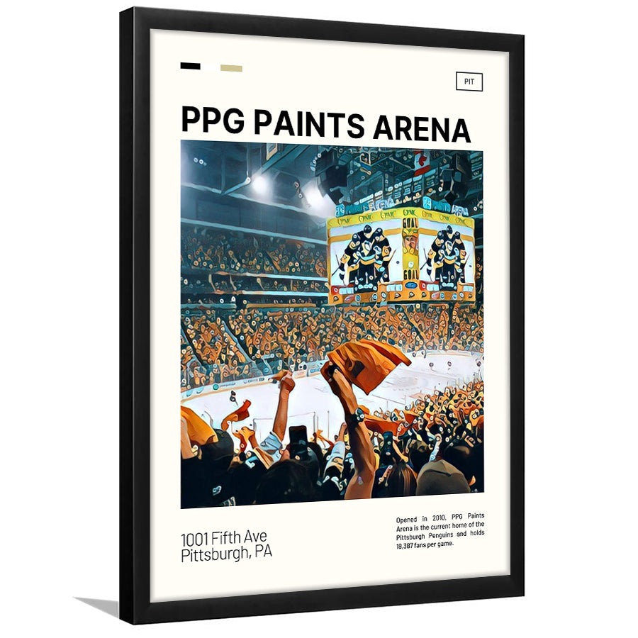 PPG Paints Arena Print, Pittsburgh Penguins Stadium Art, Gifts for him, Sport Art, Framed Art Print Wall Decor