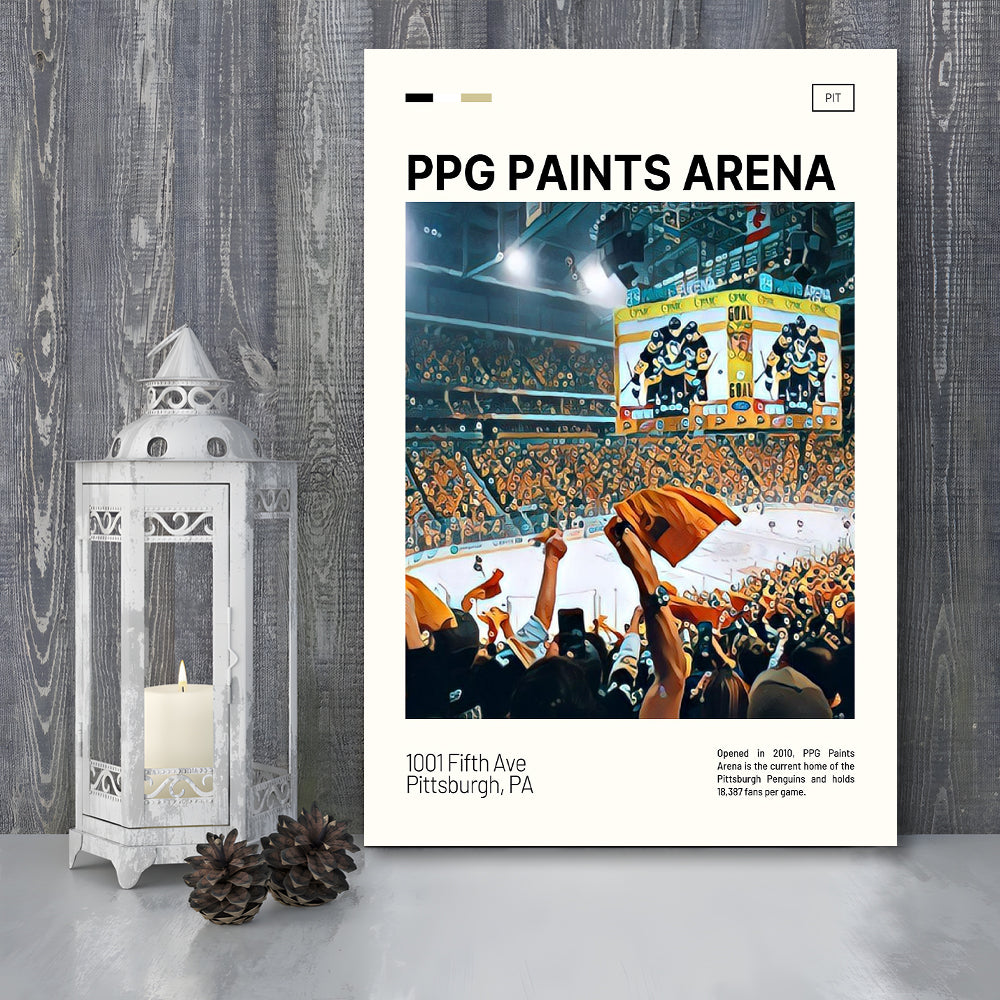 PPG Paints Arena Print, Pittsburgh Penguins Stadium Canvas Art, Fan Gifts, Sport Art, Canvas Print Wall Art