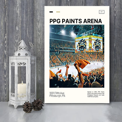 PPG Paints Arena Print, Pittsburgh Penguins Stadium Canvas Art, Fan Gifts, Sport Art, Canvas Print Wall Art