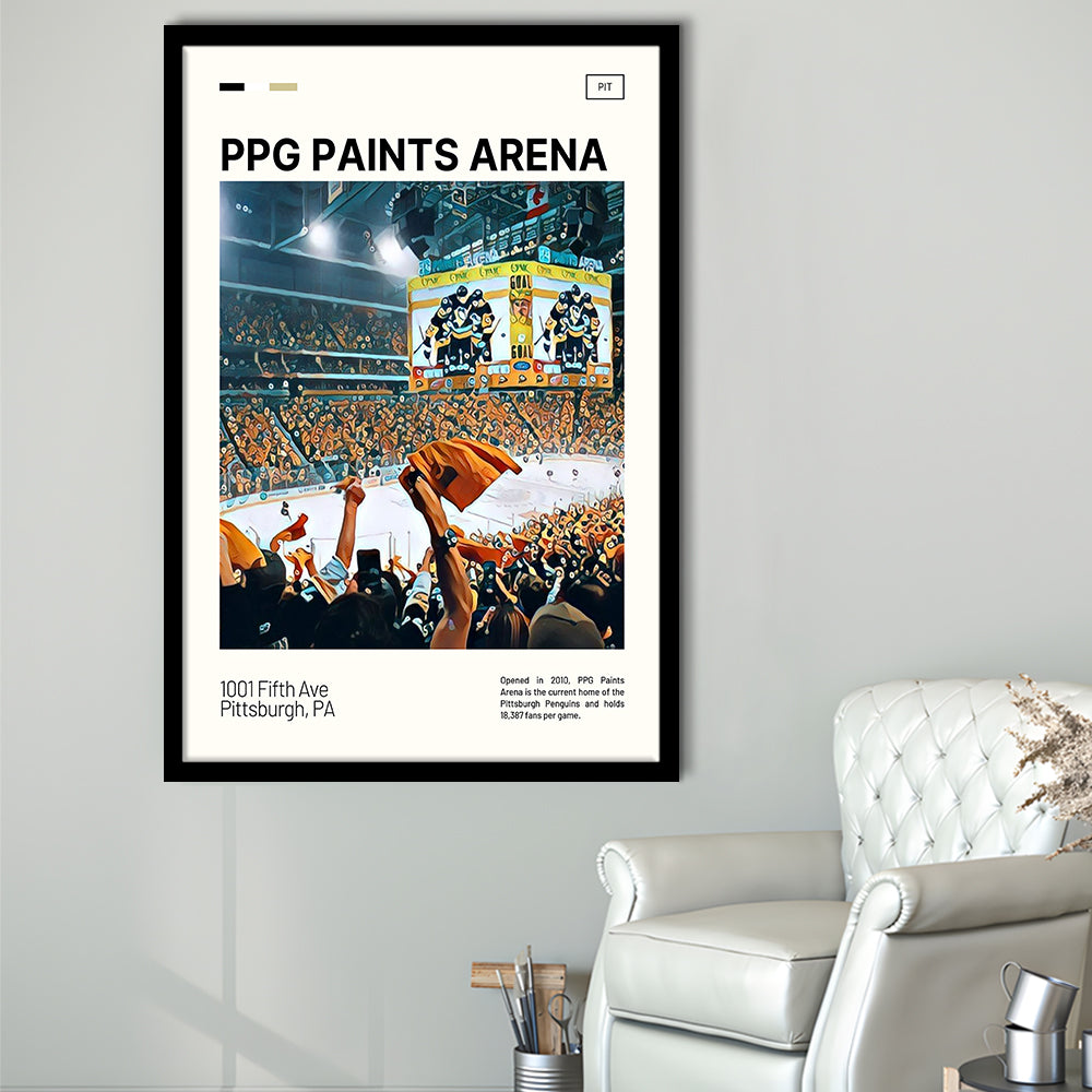 PPG Paints Arena Print, Pittsburgh Penguins Stadium Art, Gifts for him, Sport Art, Framed Art Print Wall Decor