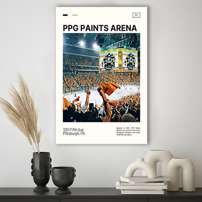 PPG Paints Arena Print, Pittsburgh Penguins Stadium Canvas Art, Fan Gifts, Sport Art, Canvas Print Wall Art