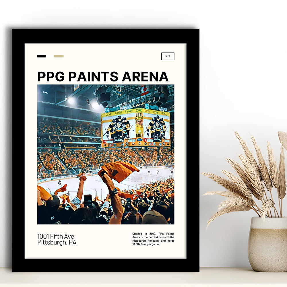 PPG Paints Arena Print, Pittsburgh Penguins Stadium Art, Gifts for him, Sport Art, Framed Art Print Wall Decor