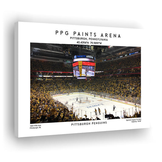Ppg Paints Arena, Pittsburgh Hockey Stadium Wall Art Print, Sport Art Print, Canvas Print Wall Art, Man Cave Gift