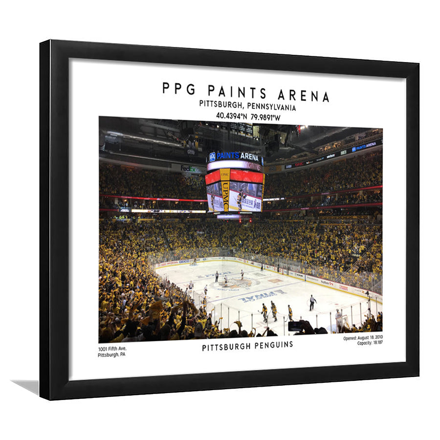 Ppg Paints Arena, Pittsburgh Hockey Stadium Wall Art Print, Sport Art Print, Framed Art Print Wall Decor