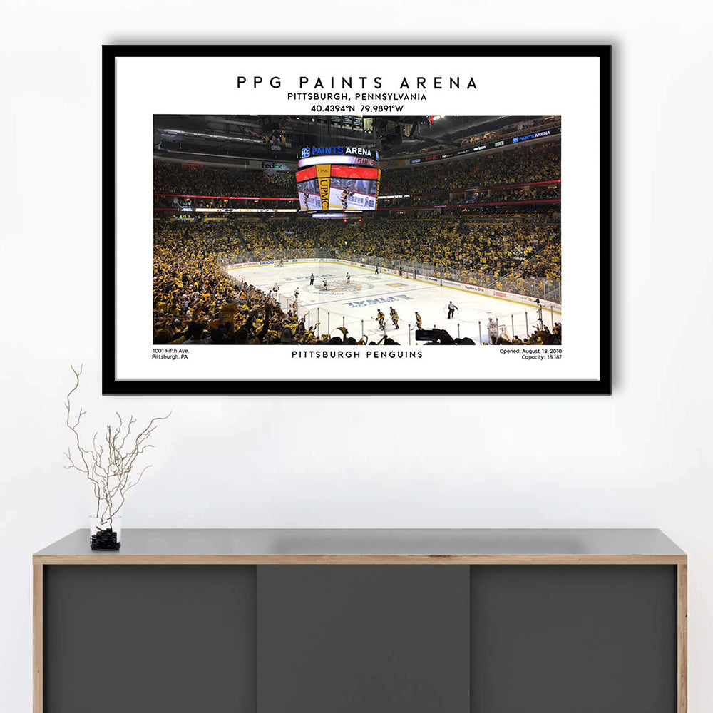 Ppg Paints Arena, Pittsburgh Hockey Stadium Wall Art Print, Sport Art Print, Framed Art Print Wall Decor