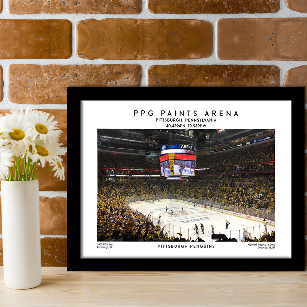 Ppg Paints Arena, Pittsburgh Hockey Stadium Wall Art Print, Sport Art Print, Framed Art Print Wall Decor