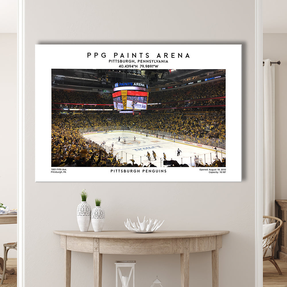 Ppg Paints Arena, Pittsburgh Hockey Stadium Wall Art Print, Sport Art Print, Canvas Print Wall Art, Man Cave Gift