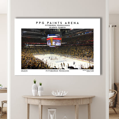 Ppg Paints Arena, Pittsburgh Hockey Stadium Wall Art Print, Sport Art Print, Canvas Print Wall Art, Man Cave Gift