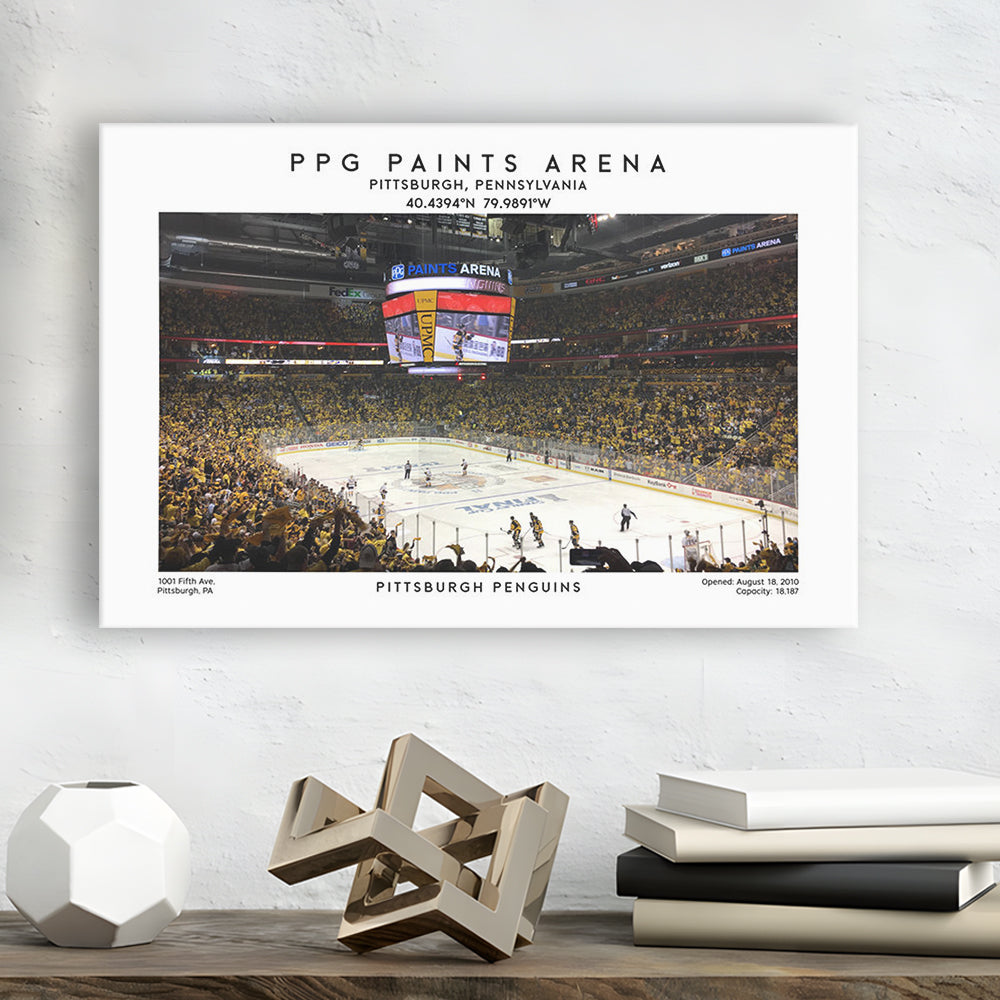 Ppg Paints Arena, Pittsburgh Hockey Stadium Wall Art Print, Sport Art Print, Canvas Print Wall Art, Man Cave Gift