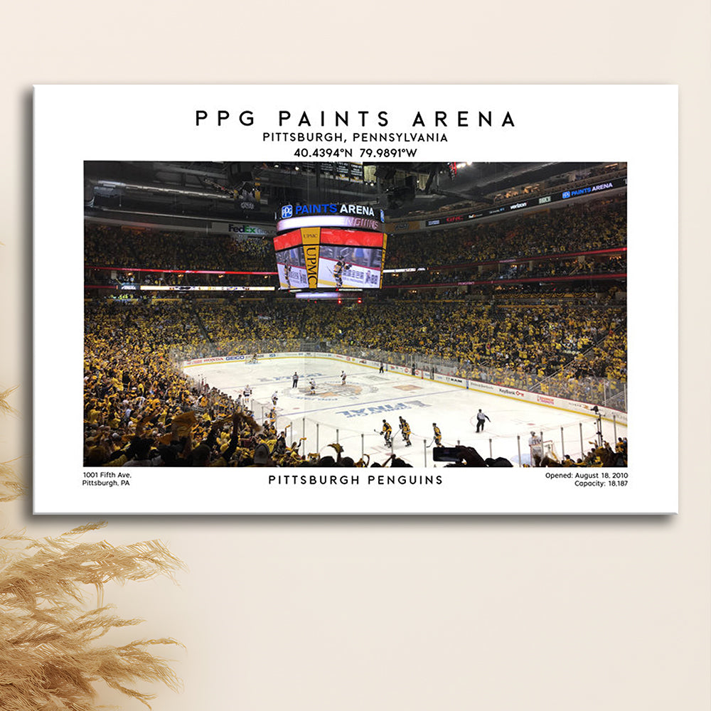 Ppg Paints Arena, Pittsburgh Hockey Stadium Wall Art Print, Sport Art Print, Canvas Print Wall Art, Man Cave Gift