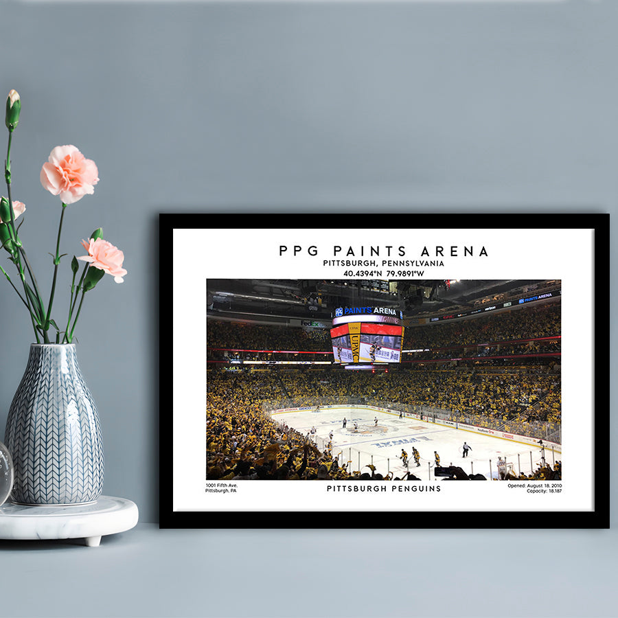 Ppg Paints Arena, Pittsburgh Hockey Stadium Wall Art Print, Sport Art Print, Framed Art Print Wall Decor