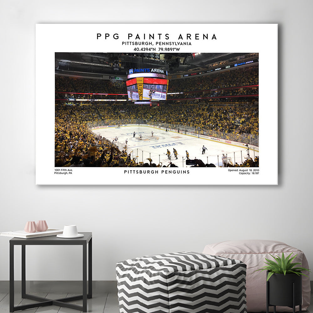 Ppg Paints Arena, Pittsburgh Hockey Stadium Wall Art Print, Sport Art Print, Canvas Print Wall Art, Man Cave Gift