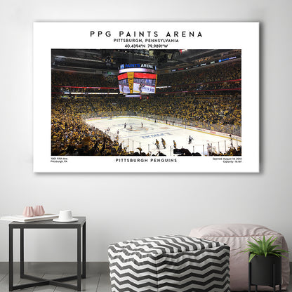 Ppg Paints Arena, Pittsburgh Hockey Stadium Wall Art Print, Sport Art Print, Canvas Print Wall Art, Man Cave Gift