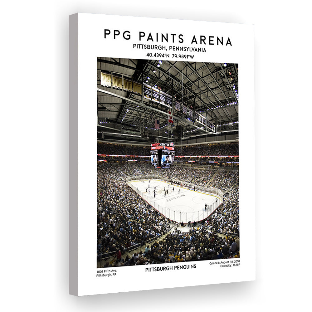 Ppg Paints Arena Print, Pittsburgh Penguins Hockey Stadium Wall Art, Canvas Prints Wall Art, Man Cave Decor