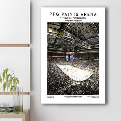 Ppg Paints Arena Print, Pittsburgh Penguins Hockey Stadium Wall Art, Canvas Prints Wall Art, Man Cave Decor