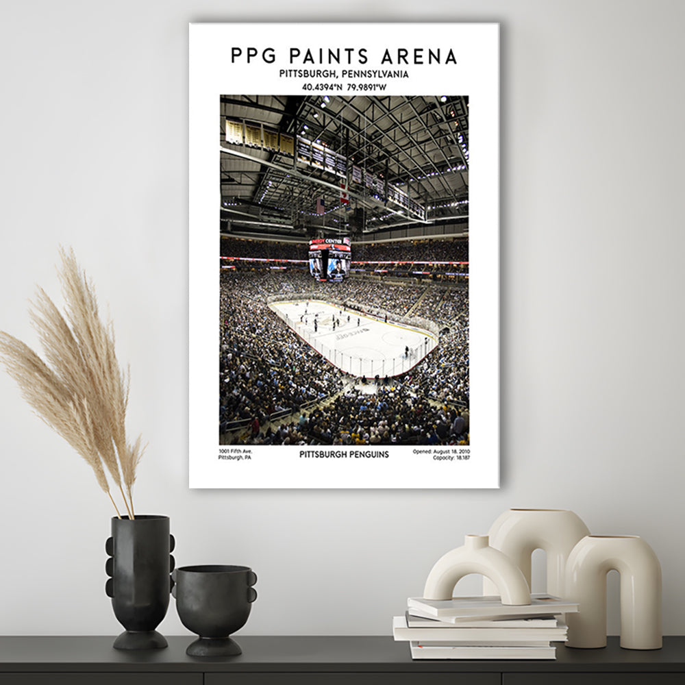 Ppg Paints Arena Print, Pittsburgh Penguins Hockey Stadium Wall Art, Canvas Prints Wall Art, Man Cave Decor