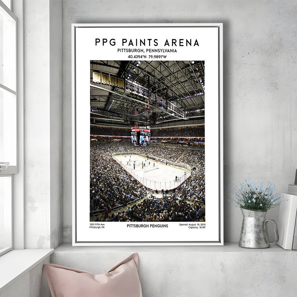Ppg Paints Arena Print, Pittsburgh Penguins Hockey Stadium Wall Art, Framed Canvas Prints Wall Art
