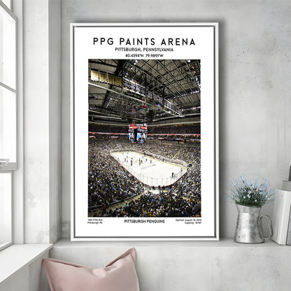 Ppg Paints Arena Print, Pittsburgh Penguins Hockey Stadium Wall Art, Framed Canvas Prints Wall Art