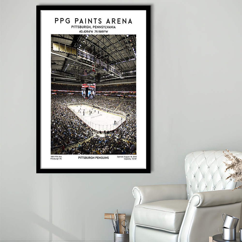 Ppg Paints Arena Print, Pittsburgh Penguins Hockey Stadium Wall Art, Framed Art Prints Wall Decor