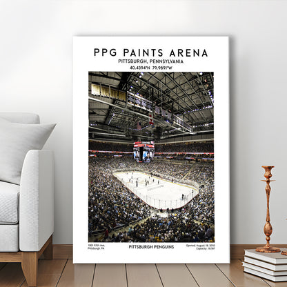 Ppg Paints Arena Print, Pittsburgh Penguins Hockey Stadium Wall Art, Canvas Prints Wall Art, Man Cave Decor