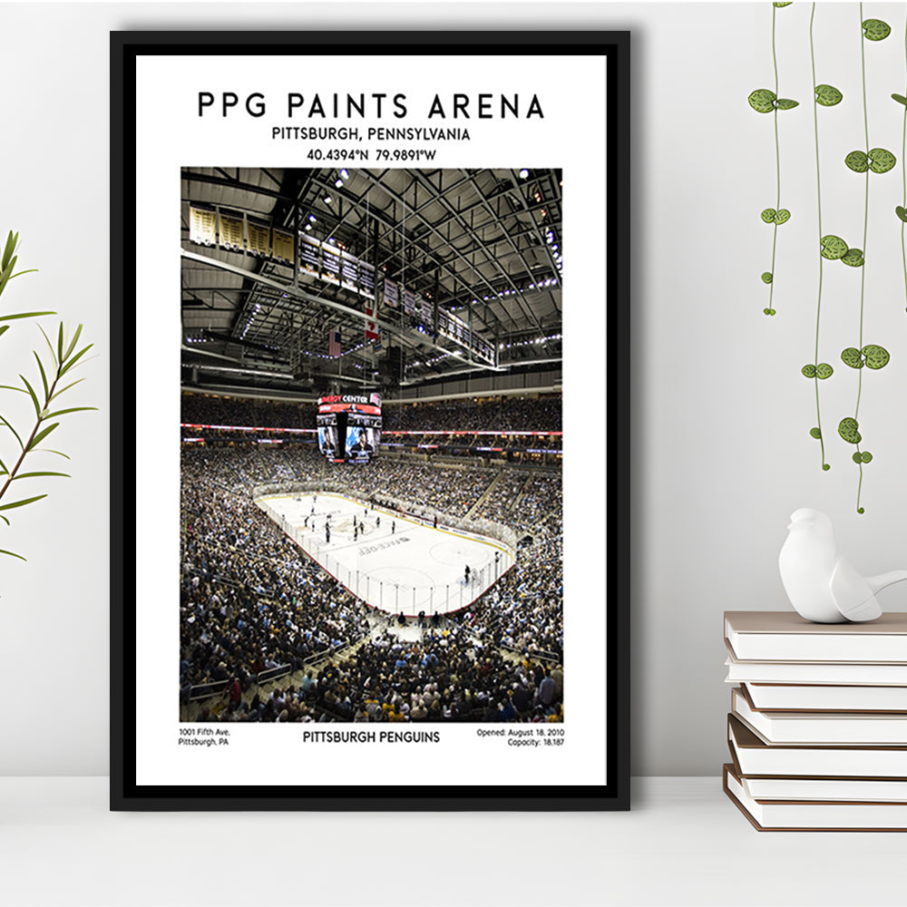 Ppg Paints Arena Print, Pittsburgh Penguins Hockey Stadium Wall Art, Framed Canvas Prints Wall Art