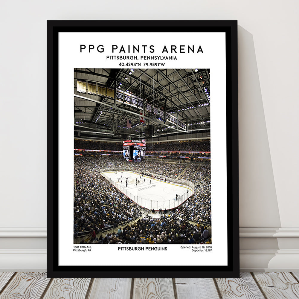 Ppg Paints Arena Print, Pittsburgh Penguins Hockey Stadium Wall Art, Framed Canvas Prints Wall Art