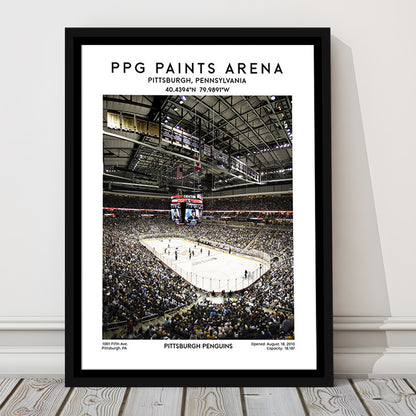 Ppg Paints Arena Print, Pittsburgh Penguins Hockey Stadium Wall Art, Framed Canvas Prints Wall Art