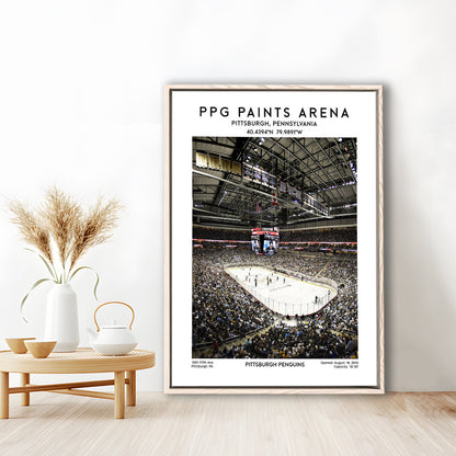 Ppg Paints Arena Print, Pittsburgh Penguins Hockey Stadium Wall Art, Framed Canvas Prints Wall Art