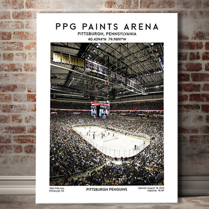 Ppg Paints Arena Print, Pittsburgh Penguins Hockey Stadium Wall Art, Canvas Prints Wall Art, Man Cave Decor