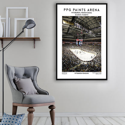 Ppg Paints Arena Print, Pittsburgh Penguins Hockey Stadium Wall Art, Framed Canvas Prints Wall Art