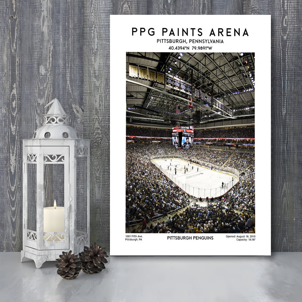 Ppg Paints Arena Print, Pittsburgh Penguins Hockey Stadium Wall Art, Canvas Prints Wall Art, Man Cave Decor