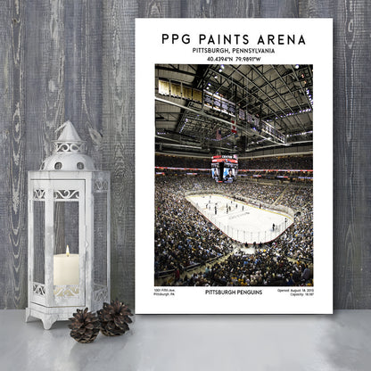 Ppg Paints Arena Print, Pittsburgh Penguins Hockey Stadium Wall Art, Canvas Prints Wall Art, Man Cave Decor