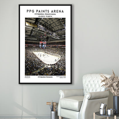 Ppg Paints Arena Print, Pittsburgh Penguins Hockey Stadium Wall Art, Framed Canvas Prints Wall Art