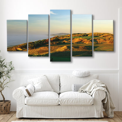 Pacific Dunes Golf Club Hole 11 Pacific Dunes Golf Courses, Golf Art Print, 5 Pieces Mixed Canvas Print Wall Art