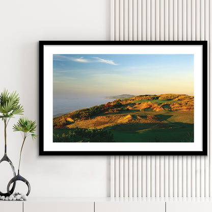 Pacific Dunes Golf Club Hole 11 Pacific Dunes Golf Courses, Goft Art Print, Framed Art Print White Border Wall Decor