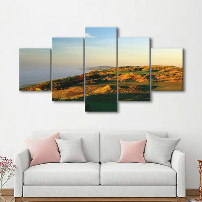 Pacific Dunes Golf Club Hole 11 Pacific Dunes Golf Courses, Golf Art Print, 5 Pieces Mixed Canvas Print Wall Art