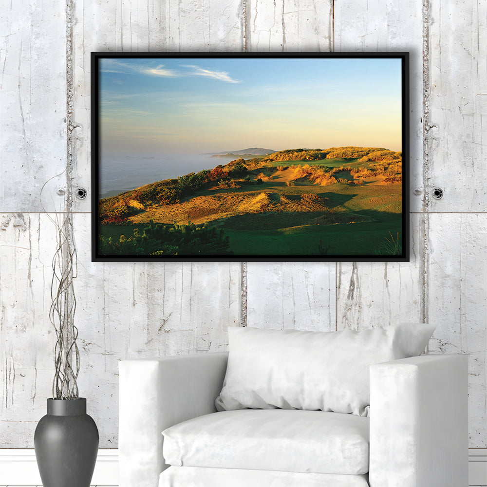 Pacific Dunes Golf Club Hole 11 Pacific Dunes Golf Courses, Floating Framed Canvas Print Wall Art