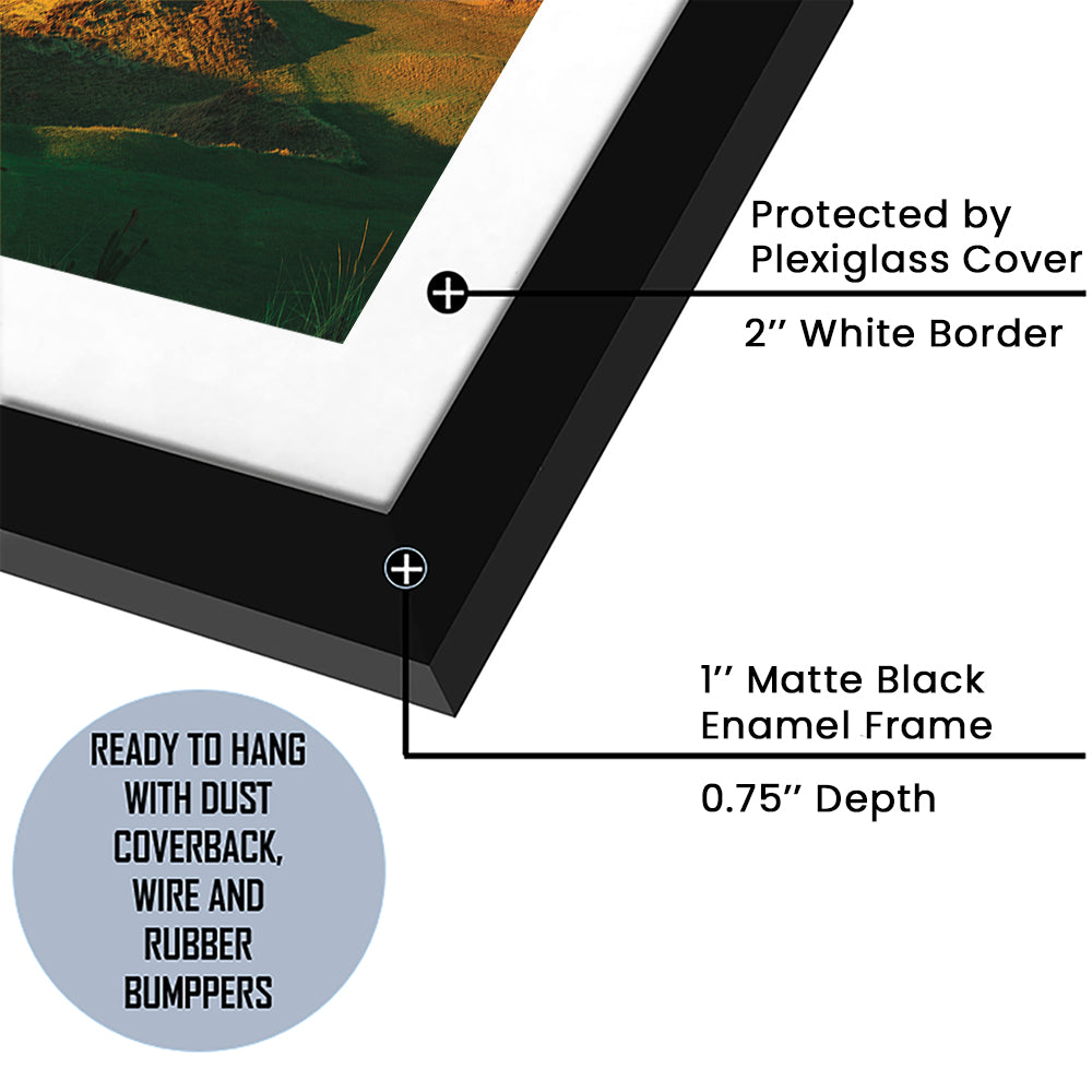 Pacific Dunes Golf Club Hole 11 Pacific Dunes Golf Courses, Goft Art Print, Framed Art Print White Border Wall Decor