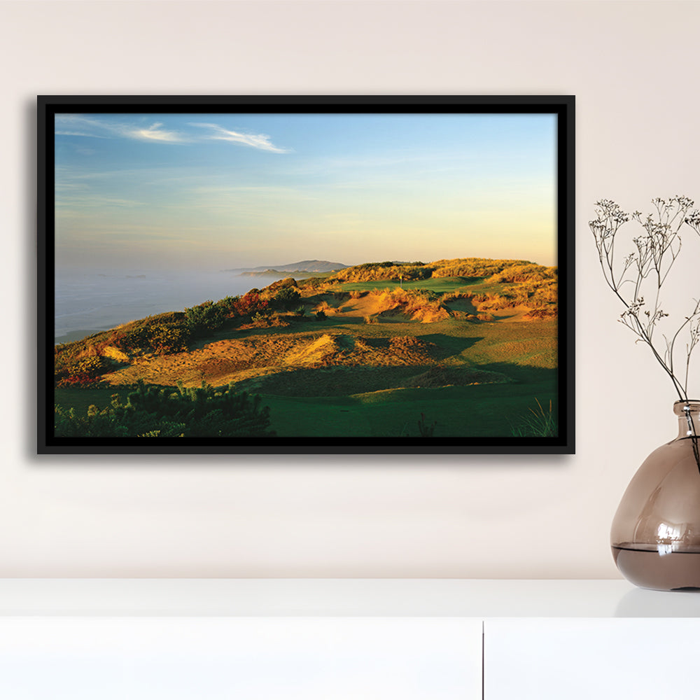 Pacific Dunes Golf Club Hole 11 Pacific Dunes Golf Courses, Floating Framed Canvas Print Wall Art