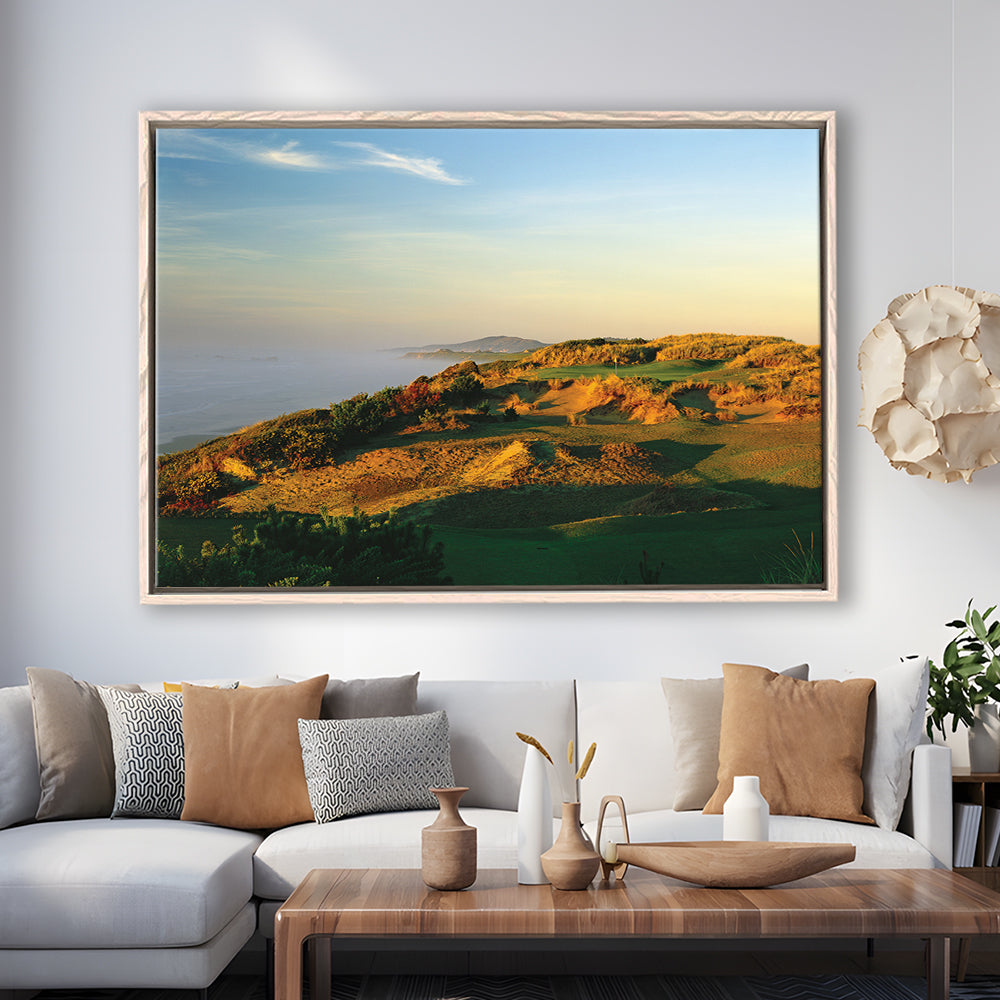 Pacific Dunes Golf Club Hole 11 Pacific Dunes Golf Courses, Floating Framed Canvas Print Wall Art