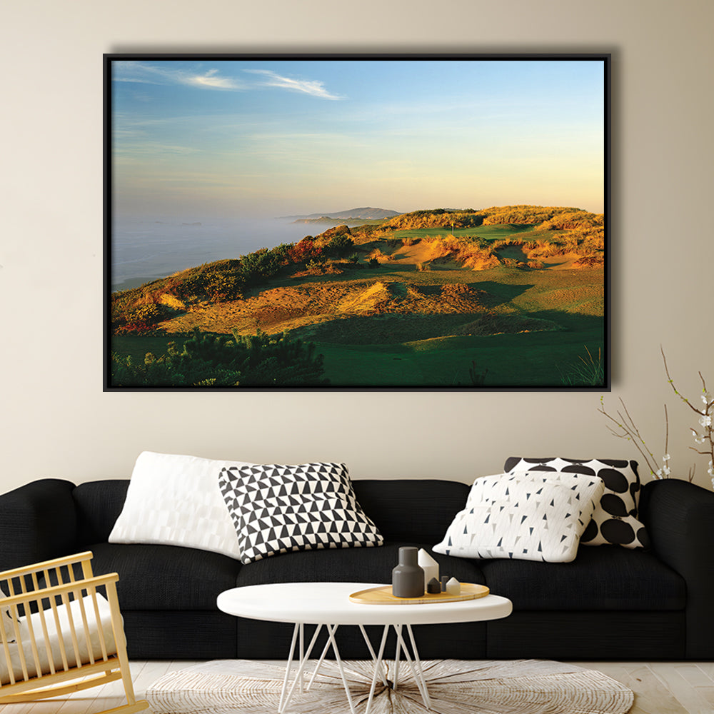 Pacific Dunes Golf Club Hole 11 Pacific Dunes Golf Courses, Floating Framed Canvas Print Wall Art