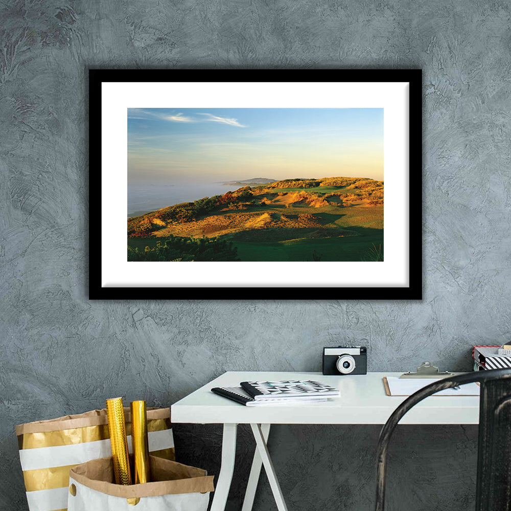 Pacific Dunes Golf Club Hole 11 Pacific Dunes Golf Courses, Goft Art Print, Framed Art Print White Border Wall Decor